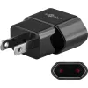 Adapter podróżny PŁASKI gn. EU wt. USA Goobay BLK