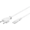 Kabel zasilający ósemka C7 Goobay biały 3m