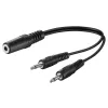 Adapter audio 1x gn - 2x wt jack 3.5mm 20cm Goobay