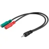 Adapter audio 2x gn - 1x wt jack 3.5mm 30cm Goobay