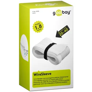 Osłona kabli na rzep WireSleeve Goobay 1.8m Biała