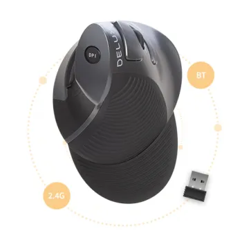 Ergonomiczna Mysz Delux M618G DB czarna bezprz.