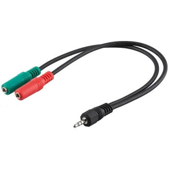 Adapter audio 2x gn - 1x wt jack 3.5mm 30cm Goobay