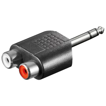 Adapter audio 2x RCA - Jack 6.35mm STEREO Goobay