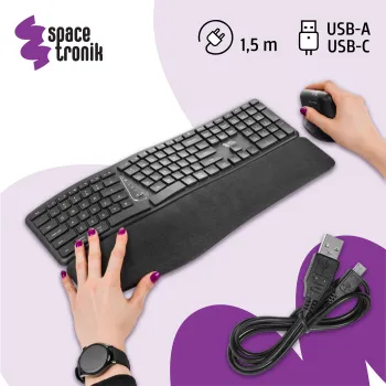 Profilowana klawiatura ergonomiczna EZZY 01K