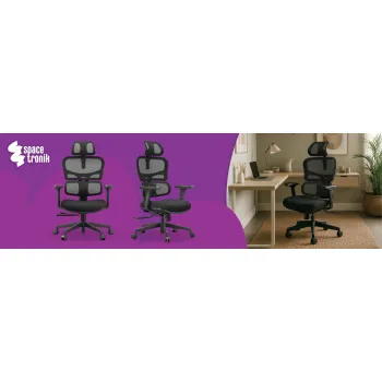 Ergonomiczny fotel Spacetronik LUMBO 33 Czarny