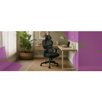 Ergonomiczny fotel Spacetronik LUMBO 33 Czarny