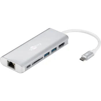 Adapter USB-C HDMI. 2xUSB3.0. RJ45 SD USB-C Goobay
