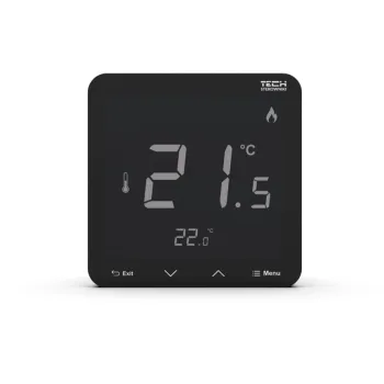 Bezprzewodowy regulator pokojowy zasilany 230v dopuszkowy czarny R-8PZ PLUS Tech Sterowniki