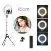 Okrągła lampa ring 18'' z stelażem tripod 1.9m AC
