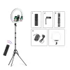 Okrągła lampa ring 18'' z stelażem tripod 1.9m AC