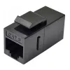 Złącze Keystone RJ45 CAT 6A gn/gn beczka czarne