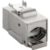 Złącze Keystone RJ45 CAT 6A gn/gn beczka czarne