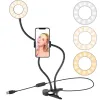 Okrągła lampa kosmetyczna LED 9 cm klips i uchwyt
