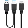 Kabel USB 3.0 x2 - micro-B do dysków Goobay 0.3m
