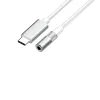 Adapter przejście USB-C na Jack 3,5mm z DAC biały