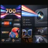 Projektor LCD WiFi6 1080p 700Ansi BT5 Yaber U12