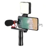 KIT Mikrofon do telefonu z selfie stick i lama LED
