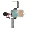 KIT Mikrofon do telefonu z selfie stick i lama LED