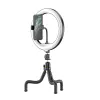 Okrągła lampa 10" z stelażem tripodem Octopus USB