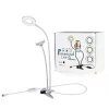 Okrągła lampa kosmetyczna LED 9 cm klips i uchwyt
