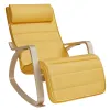Krzesło bujane z podnóżkiem SPC-RIVA-01 Żółte