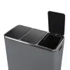 Kosz na śmieci metalowy 3x18L ciemnoszary 54L