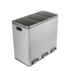 Kosz na śmieci metalowy 3x18L srebrny 54L