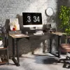 Biurko elektryczne SPE-F121 Czarne, Ciemne drewno