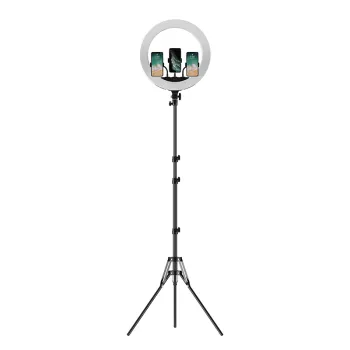 Okrągła lampa ring 18'' z stelażem tripod 1.9m AC