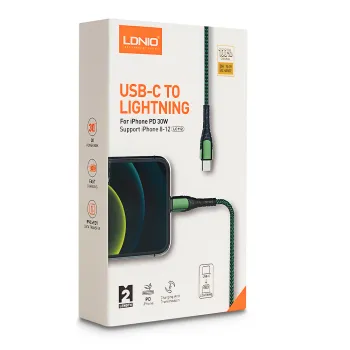 Kabel USB-C - Lightning LDNIO 2m szary 30W LC112