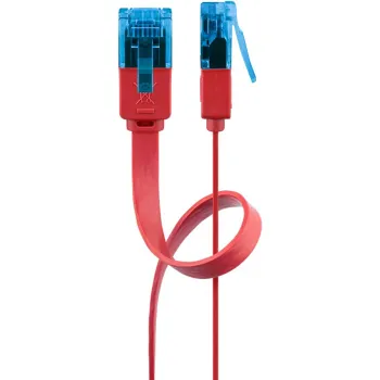 Kabel LAN Patchcord CAT 6A UTP PŁASKI red 5m