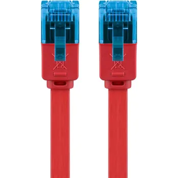 Kabel LAN Patchcord CAT 6A UTP PŁASKI red 3m