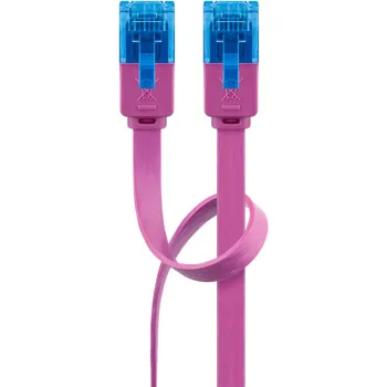 Kabel LAN Patchcord CAT 6A UTP PŁASKI pink 0,5m
