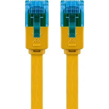 Kabel LAN Patchcord CAT 6A UTP PŁASKI yellow 0,5m