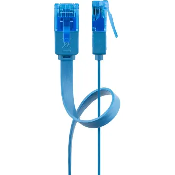 Kabel LAN Patchcord CAT 6A UTP PŁASKI blue 0,5m