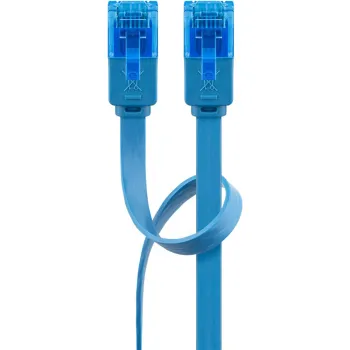 Kabel LAN Patchcord CAT 6A UTP PŁASKI blue 0,5m