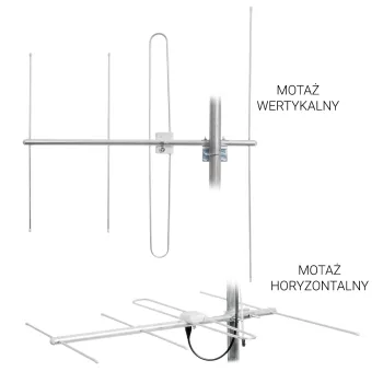 Zestaw antena UHF+VHF H diplexer Spacetronik EOS