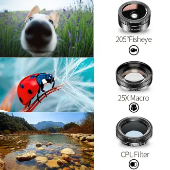 Apexel obiektywy i filtry do smartfona 6w1 DG6V2