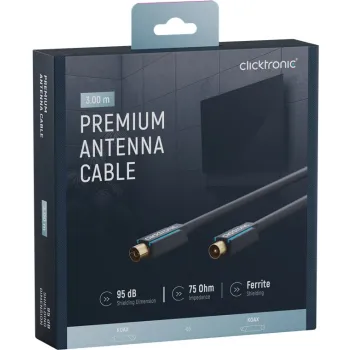 CLICKTRONIC Przyłącze TV IEC kabel antenowy 3m