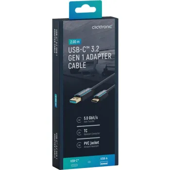 CLICKTRONIC Kabel USB 3.0 - USB-C 2m