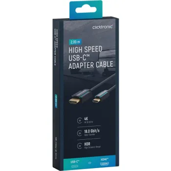 CLICKTRONIC Kabel USB-C - HDMI 2.0 4K 60Hz 2m