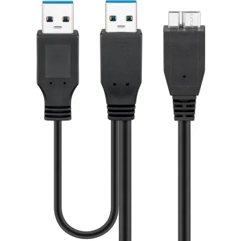Kabel USB 3.0 x2 - micro-B do dysków Goobay 0.3m