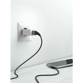 Kabel USB-C - USB-A 2.0 Goobay KĄTOWY TEXTIL 1m