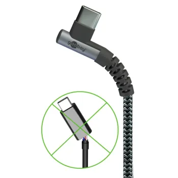 Kabel USB-C 2.0 480 Mb/s Goobay KĄTOWY TEXTIL 2m
