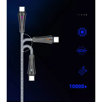 Kabel USB-A/micro-USB LDNIO z LED 1m szary LS461M