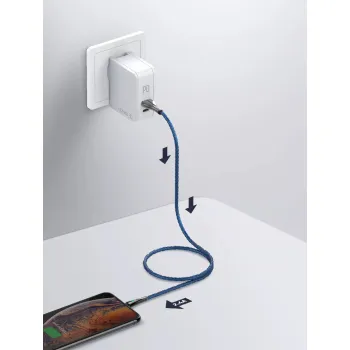 Kabel USB-A/micro-USB LDNIO z LED 1m szary LS461M