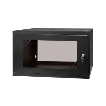 Szafa RACK 19'' 6U 600x350mm CZARNA Szklane drzwi
