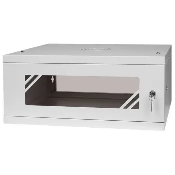 Szafa RACK 19'' 4U 600x450mm SZARA Szklane drzwi