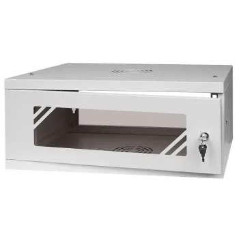 Szafa RACK 19'' 4U 600x450mm SZARA Szklane drzwi